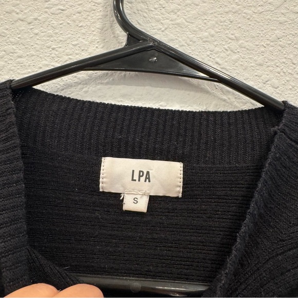 LPA Leona Sweater Size SM‎ Black Ribbed Neutral Casual Minimal Revolve Office - Picture 6 of 11